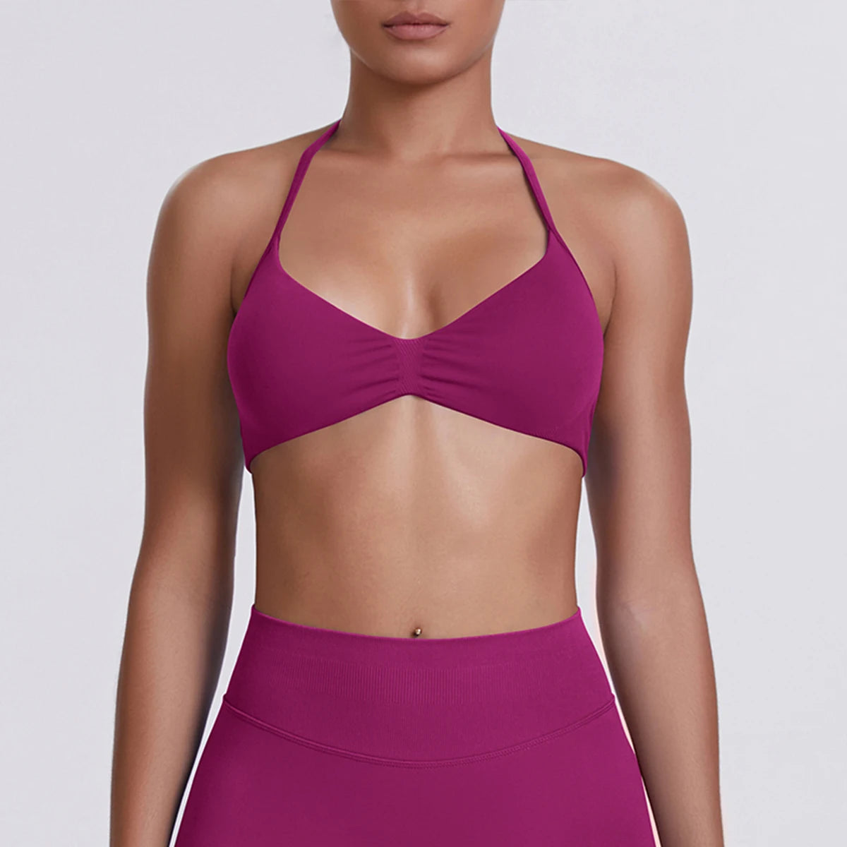 ZENVY SculptStrap™ Backless Sports Bra – Breathable Neck Strap Yoga & Workout Top