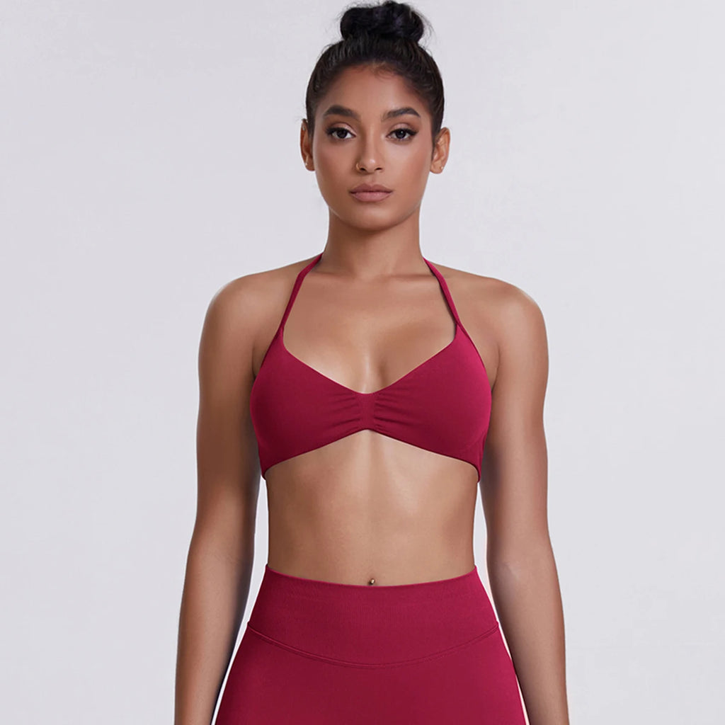 ZENVY SculptStrap™ Backless Sports Bra – Breathable Neck Strap Yoga & Workout Top