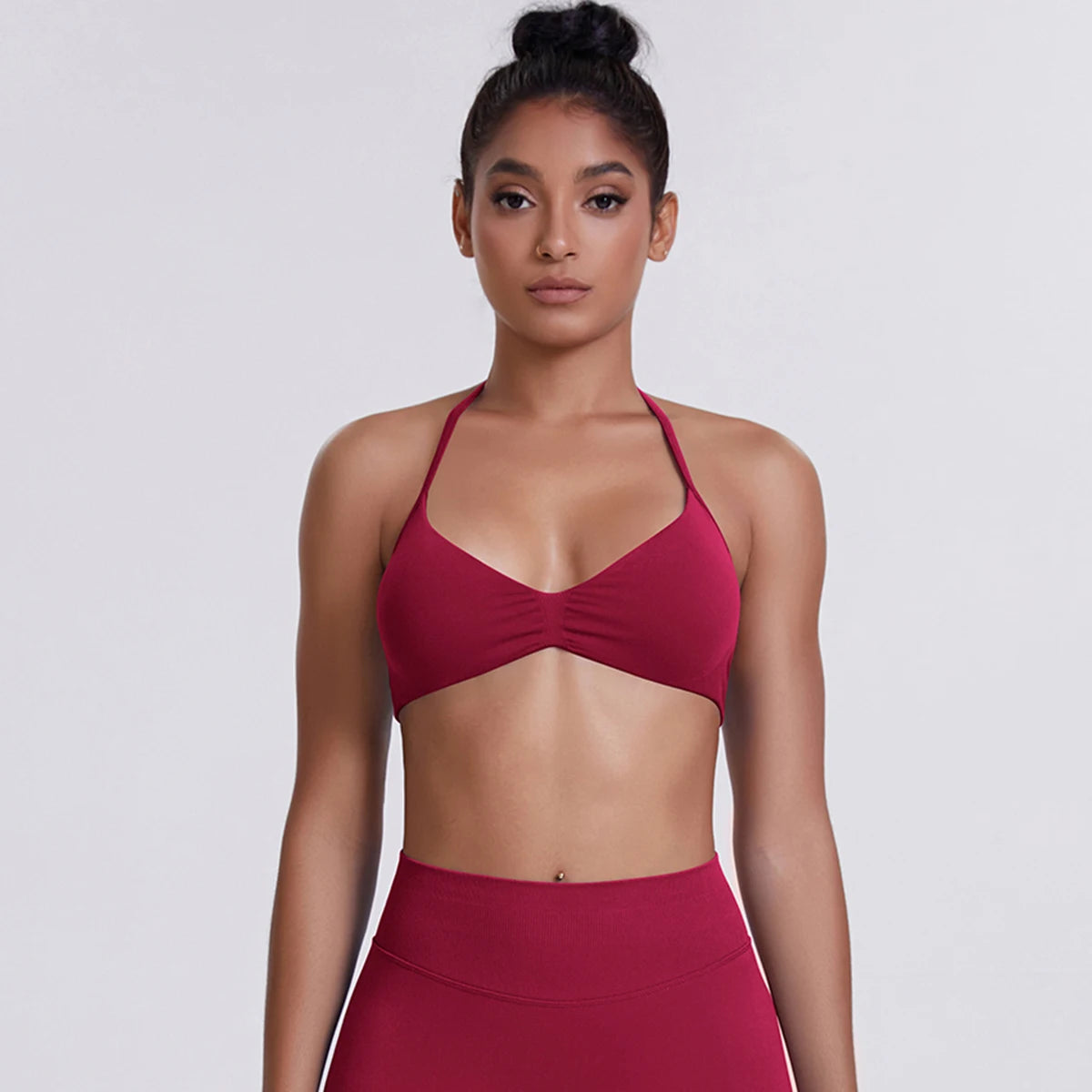 ZENVY SculptStrap™ Backless Sports Bra – Breathable Neck Strap Yoga & Workout Top