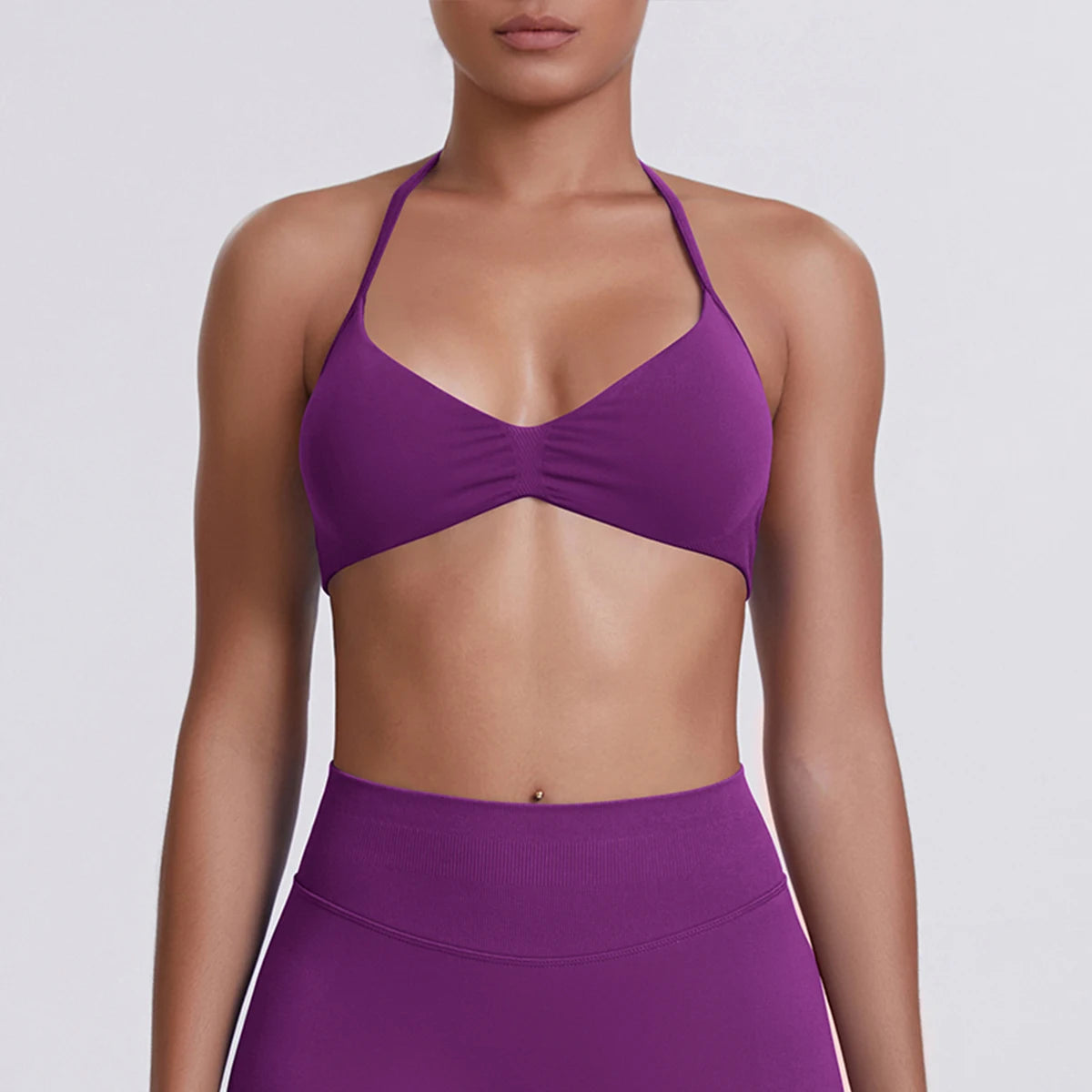 ZENVY SculptStrap™ Backless Sports Bra – Breathable Neck Strap Yoga & Workout Top