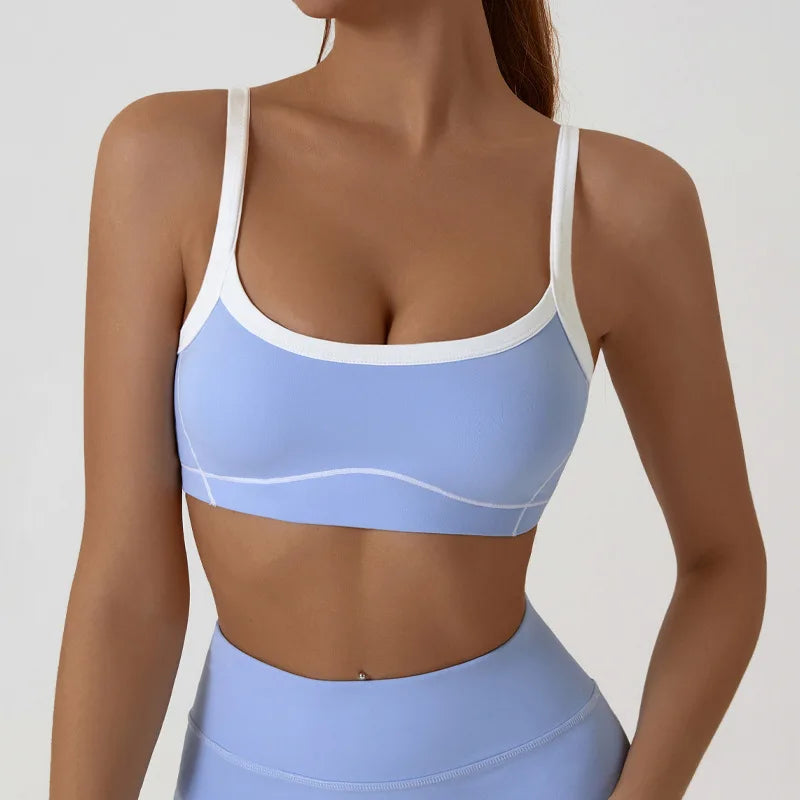 ZENVY CurveFit Contrast Sports Bra – Stylish Full Support Active Bra
