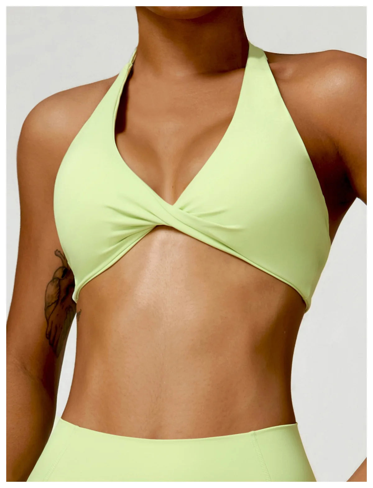 ZENVY Sculpt Halter Sports Bra – Push Up Open Back Fitness Top