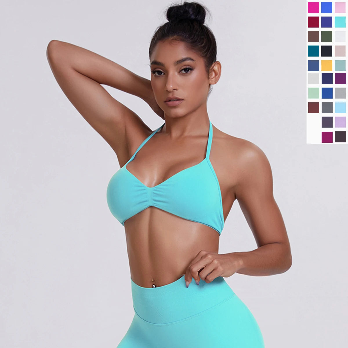ZENVY SculptStrap™ Backless Sports Bra – Breathable Neck Strap Yoga & Workout Top
