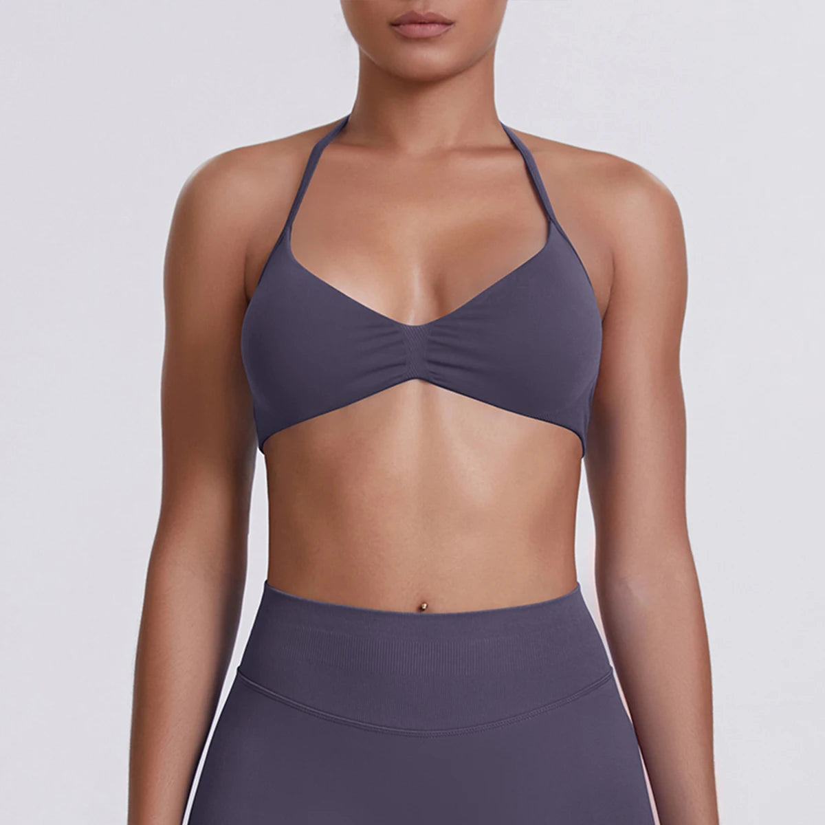 ZENVY SculptStrap™ Backless Sports Bra – Breathable Neck Strap Yoga & Workout Top