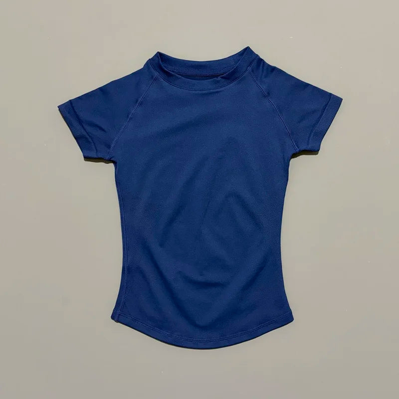 ZENVY Seamless Short Sleeve Women’s Yoga Top – Slim Fit Gym, Running & Fitness Active Tee