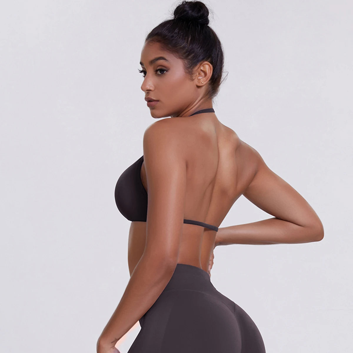 ZENVY SculptStrap™ Backless Sports Bra – Breathable Neck Strap Yoga & Workout Top