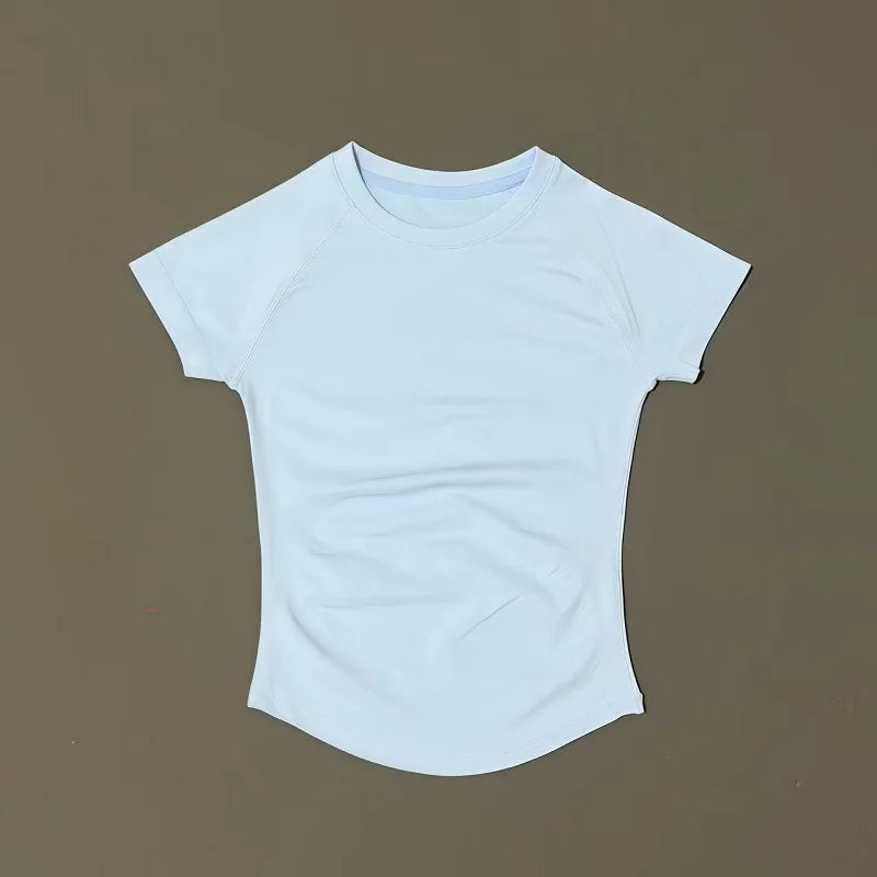 ZENVY Seamless Short Sleeve Women’s Yoga Top – Slim Fit Gym, Running & Fitness Active Tee