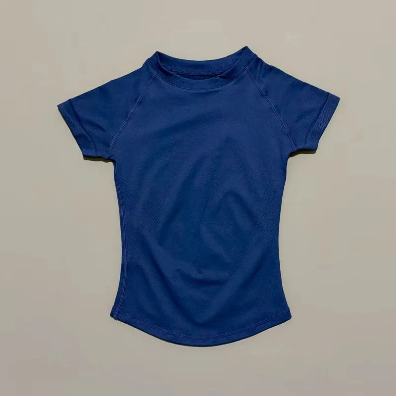 ZENVY Seamless Short Sleeve Women’s Yoga Top – Slim Fit Gym, Running & Fitness Active Tee