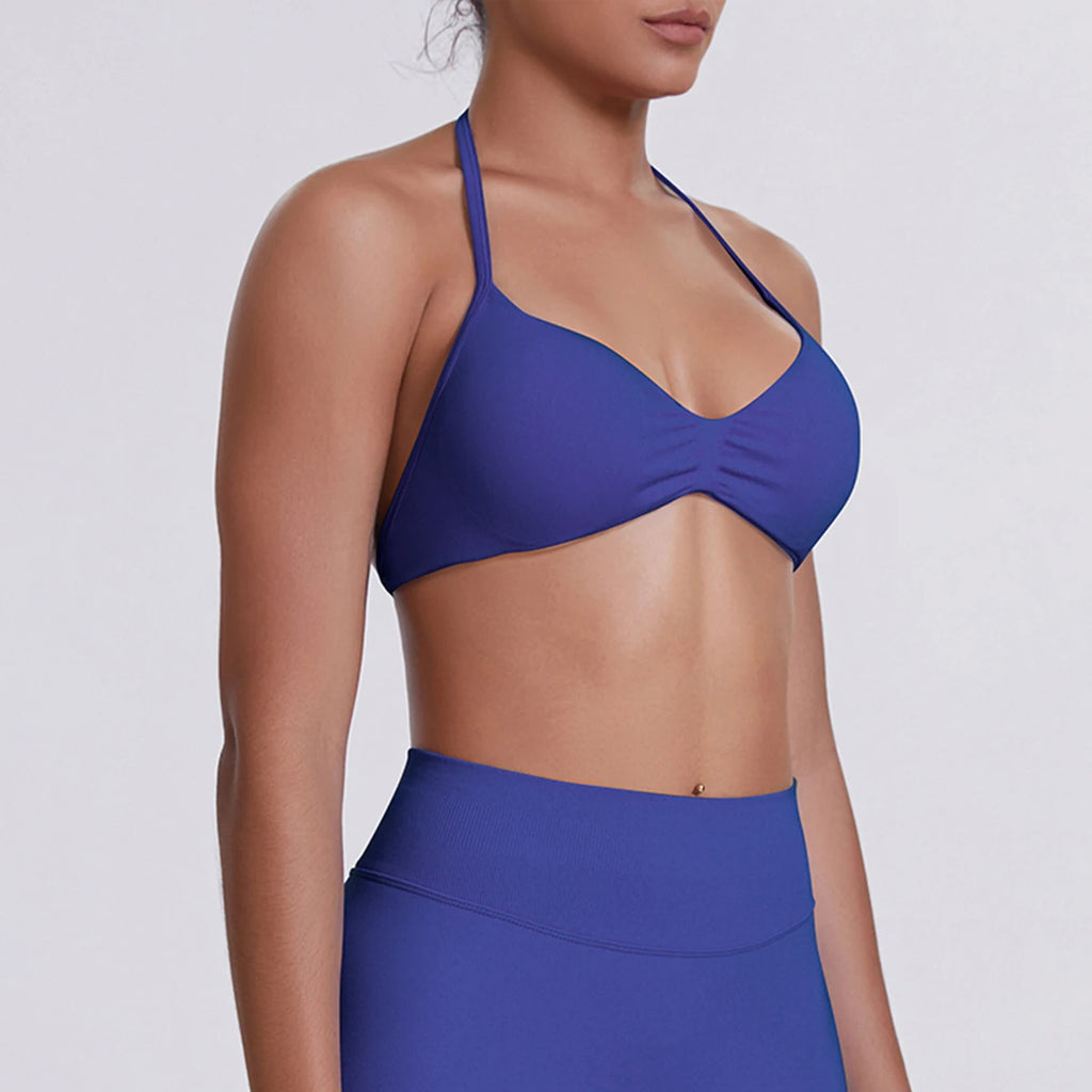 ZENVY SculptStrap™ Backless Sports Bra – Breathable Neck Strap Yoga & Workout Top