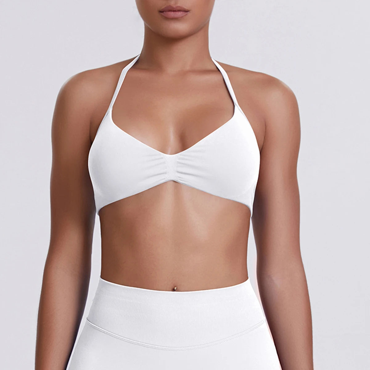 ZENVY SculptStrap™ Backless Sports Bra – Breathable Neck Strap Yoga & Workout Top