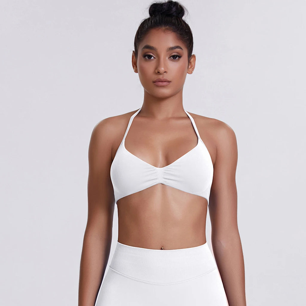 ZENVY SculptStrap™ Backless Sports Bra – Breathable Neck Strap Yoga & Workout Top