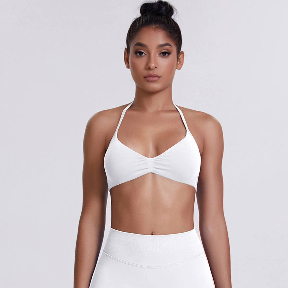 ZENVY SculptStrap™ Backless Sports Bra – Breathable Neck Strap Yoga & Workout Top