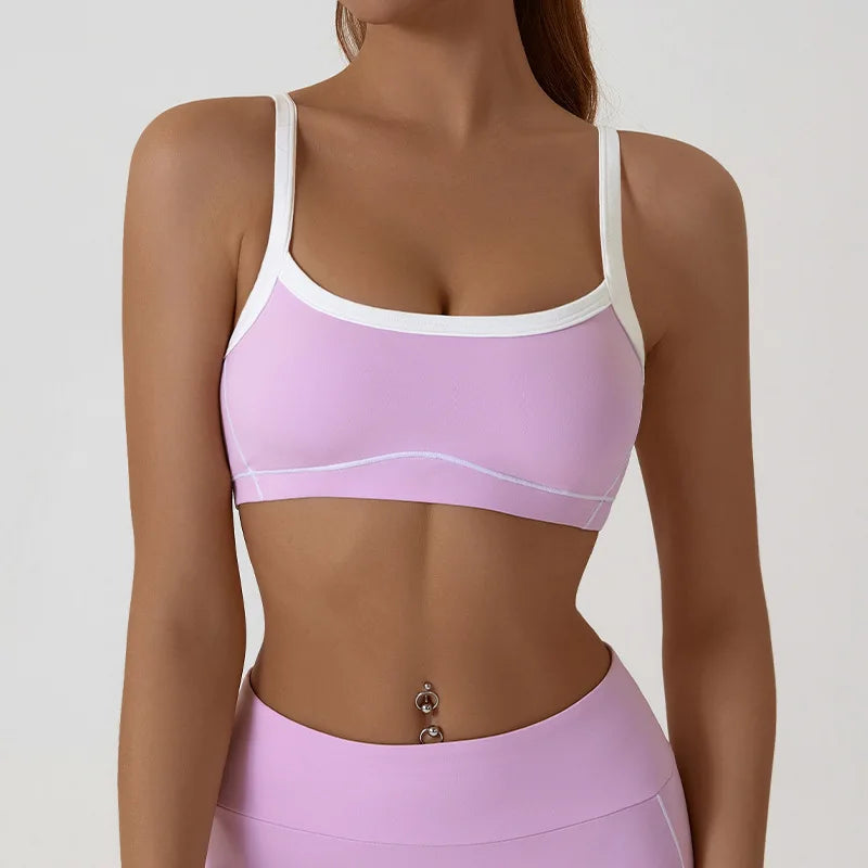 ZENVY CurveFit Contrast Sports Bra – Stylish Full Support Active Bra