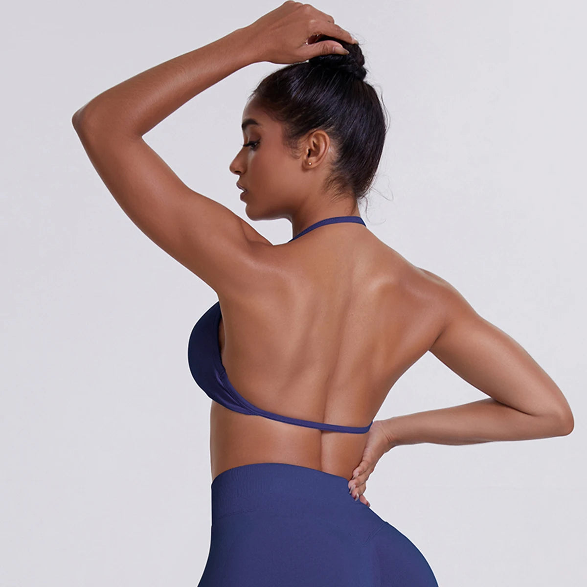 ZENVY SculptStrap™ Backless Sports Bra – Breathable Neck Strap Yoga & Workout Top