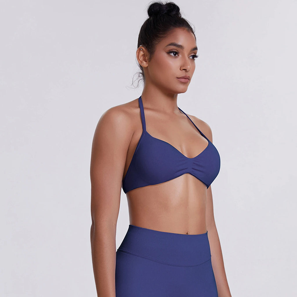 ZENVY SculptStrap™ Backless Sports Bra – Breathable Neck Strap Yoga & Workout Top