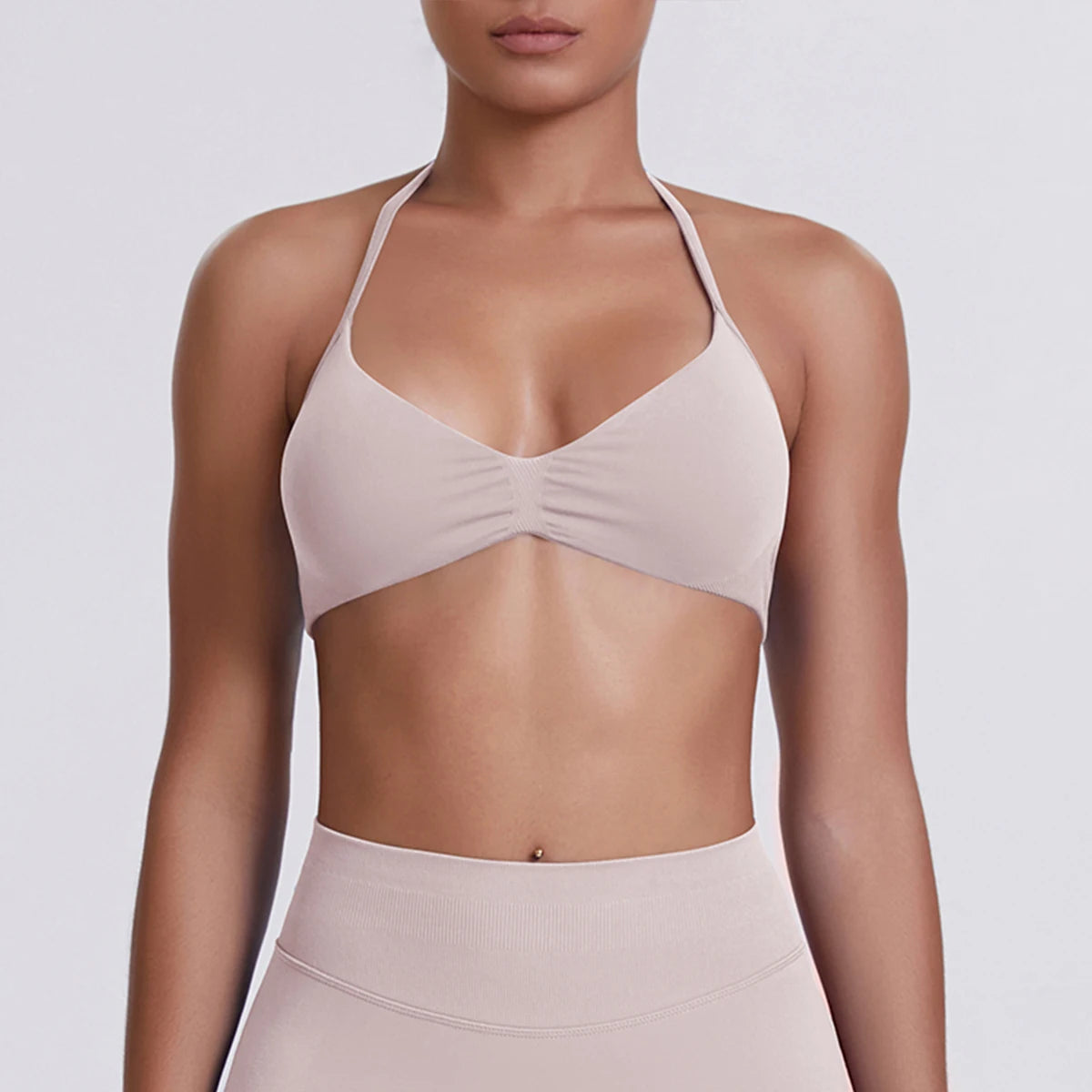 ZENVY SculptStrap™ Backless Sports Bra – Breathable Neck Strap Yoga & Workout Top