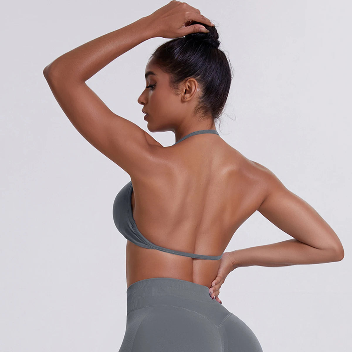 ZENVY SculptStrap™ Backless Sports Bra – Breathable Neck Strap Yoga & Workout Top