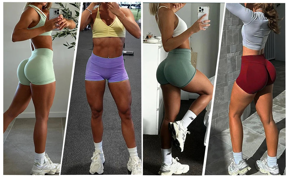 ZENVY SculptLift™ Seamless Scrunch Booty Shorts – High Waist Butt Lifting