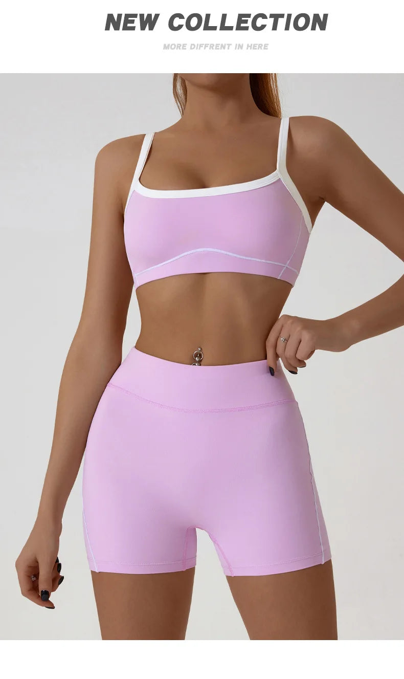 ZENVY CurveFit Contrast Sports Bra – Stylish Full Support Active Bra