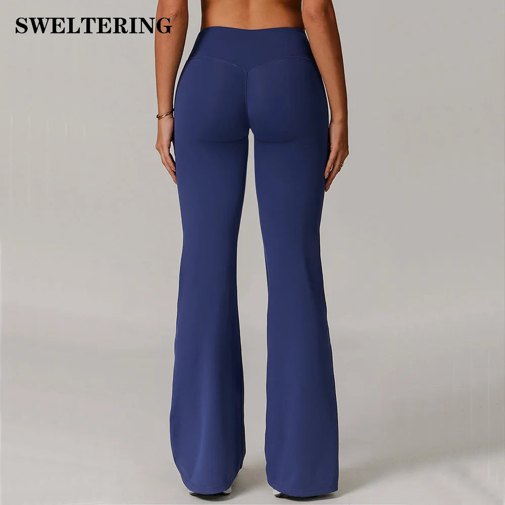 ZENVY Sculpt Flare High-Waist Leggings – Butt-Lifting Wide Leg Yoga Pants