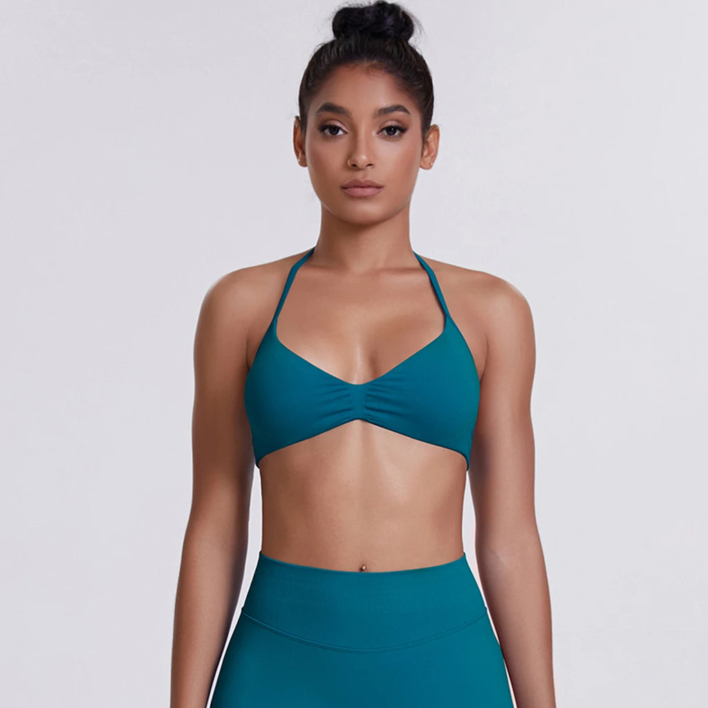 ZENVY SculptStrap™ Backless Sports Bra – Breathable Neck Strap Yoga & Workout Top