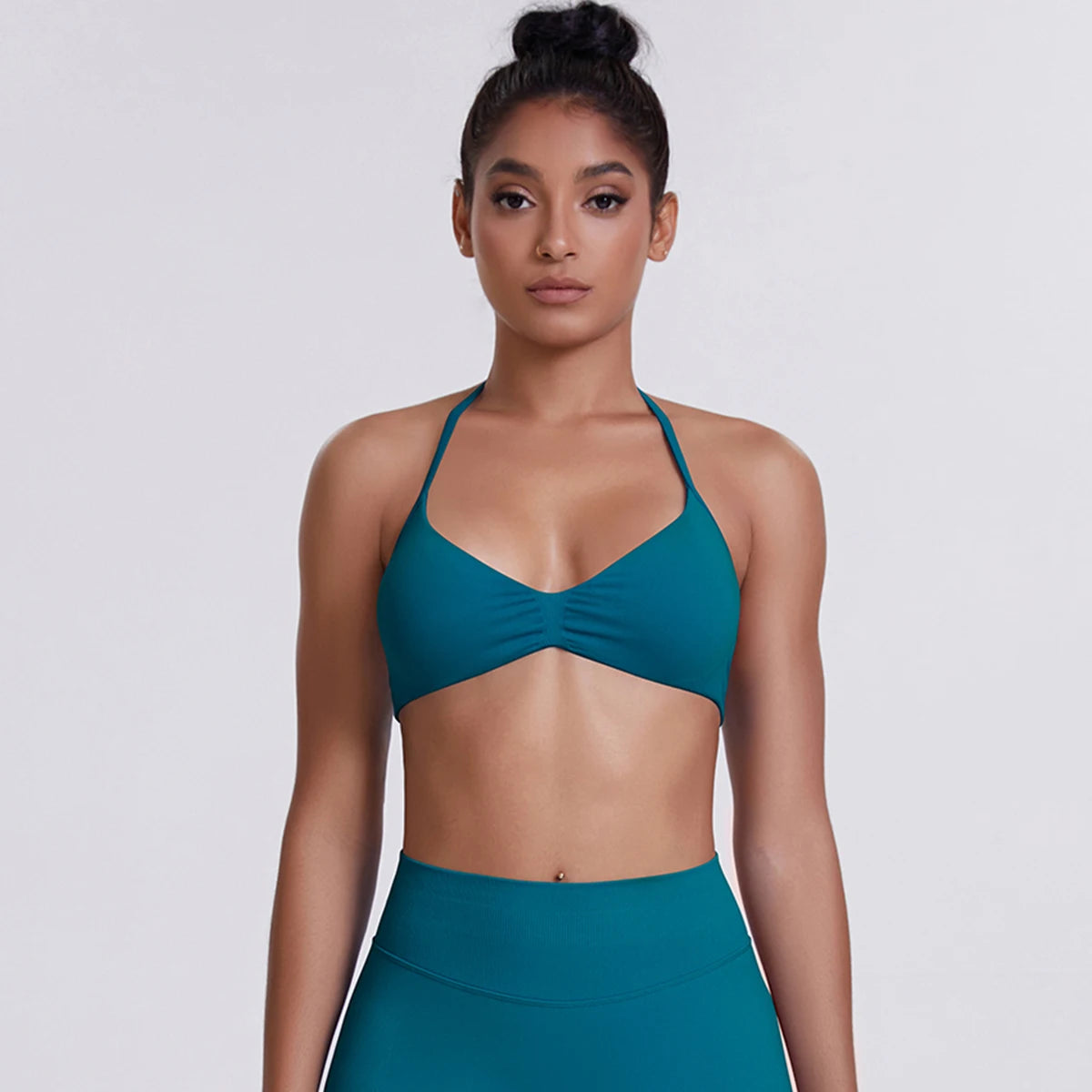 ZENVY SculptStrap™ Backless Sports Bra – Breathable Neck Strap Yoga & Workout Top
