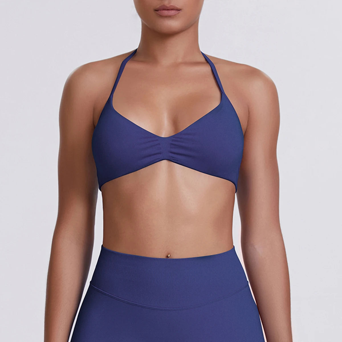 ZENVY SculptStrap™ Backless Sports Bra – Breathable Neck Strap Yoga & Workout Top