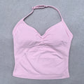 ZENVY Sculpt Adjustable Strappy Sports Top – Backless Built-In Bra Workout Tank