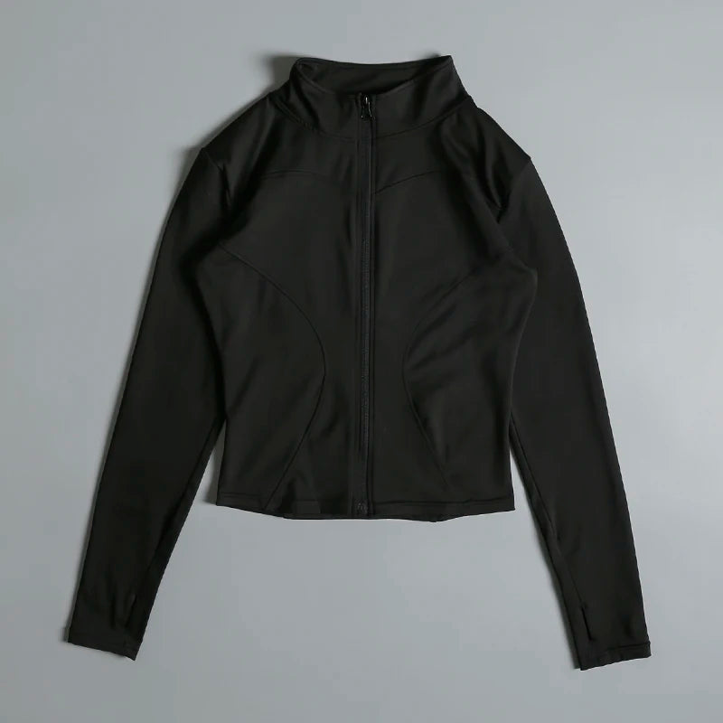 ZENVY Sculpt Zip Active Jacket – Seamless Long Sleeve Fitness & Running Top