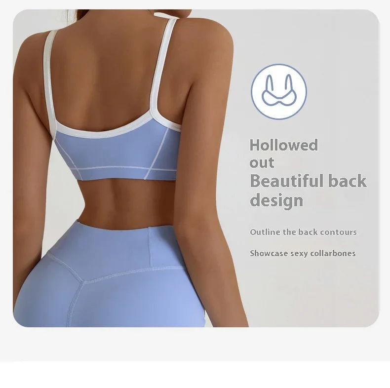 ZENVY CurveFit Contrast Sports Bra – Stylish Full Support Active Bra