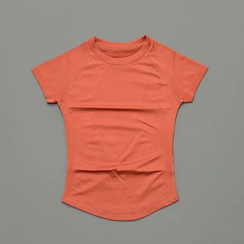 ZENVY Seamless Short Sleeve Women’s Yoga Top – Slim Fit Gym, Running & Fitness Active Tee