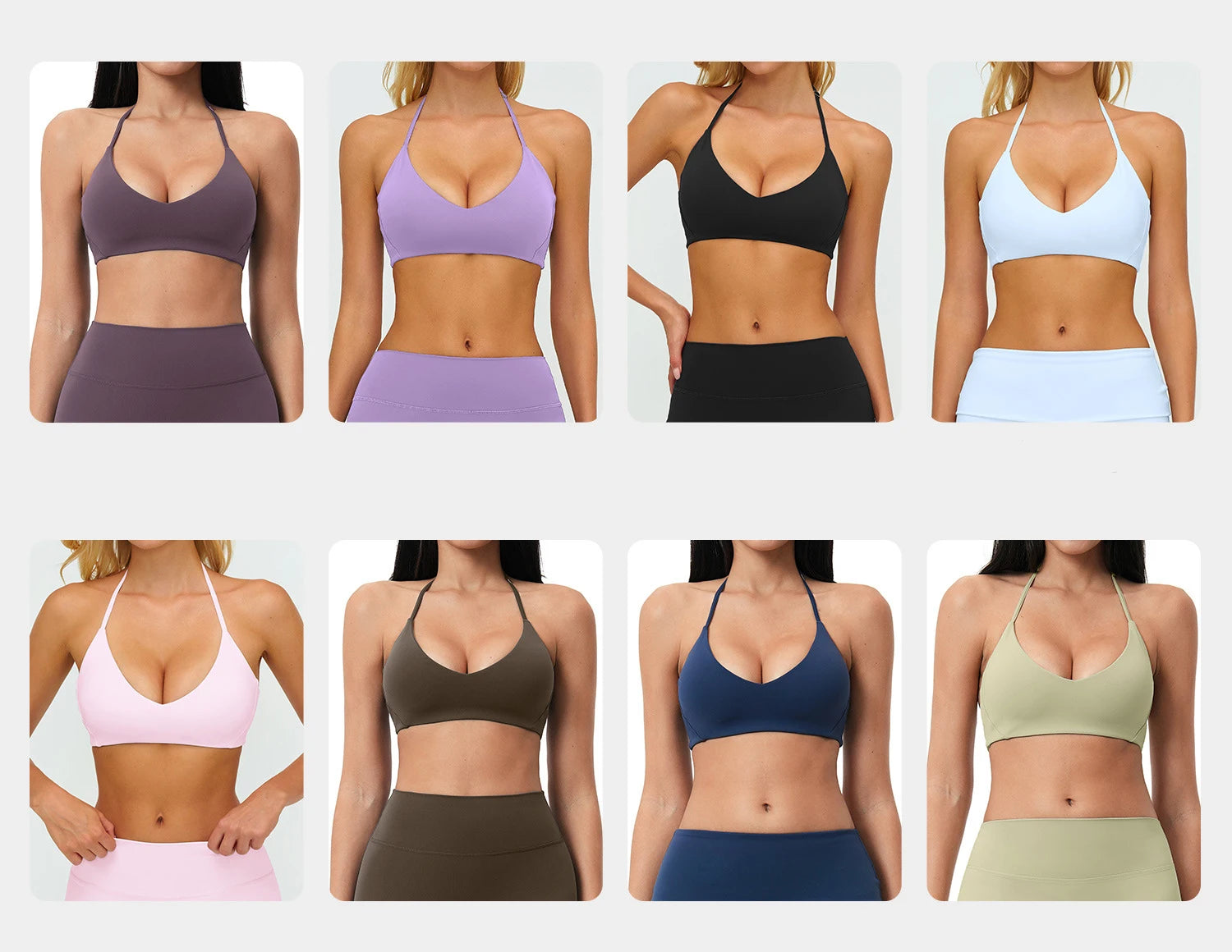 ZENVY FlexHalter™ Shockproof Sports Bra – Breathable Halter Yoga & Fitness Crop Top