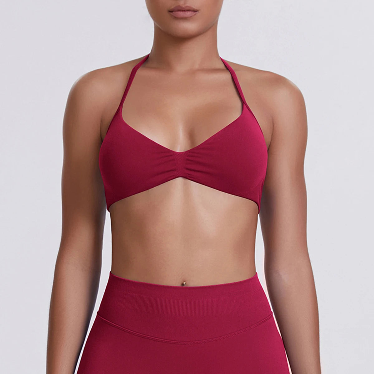 ZENVY SculptStrap™ Backless Sports Bra – Breathable Neck Strap Yoga & Workout Top