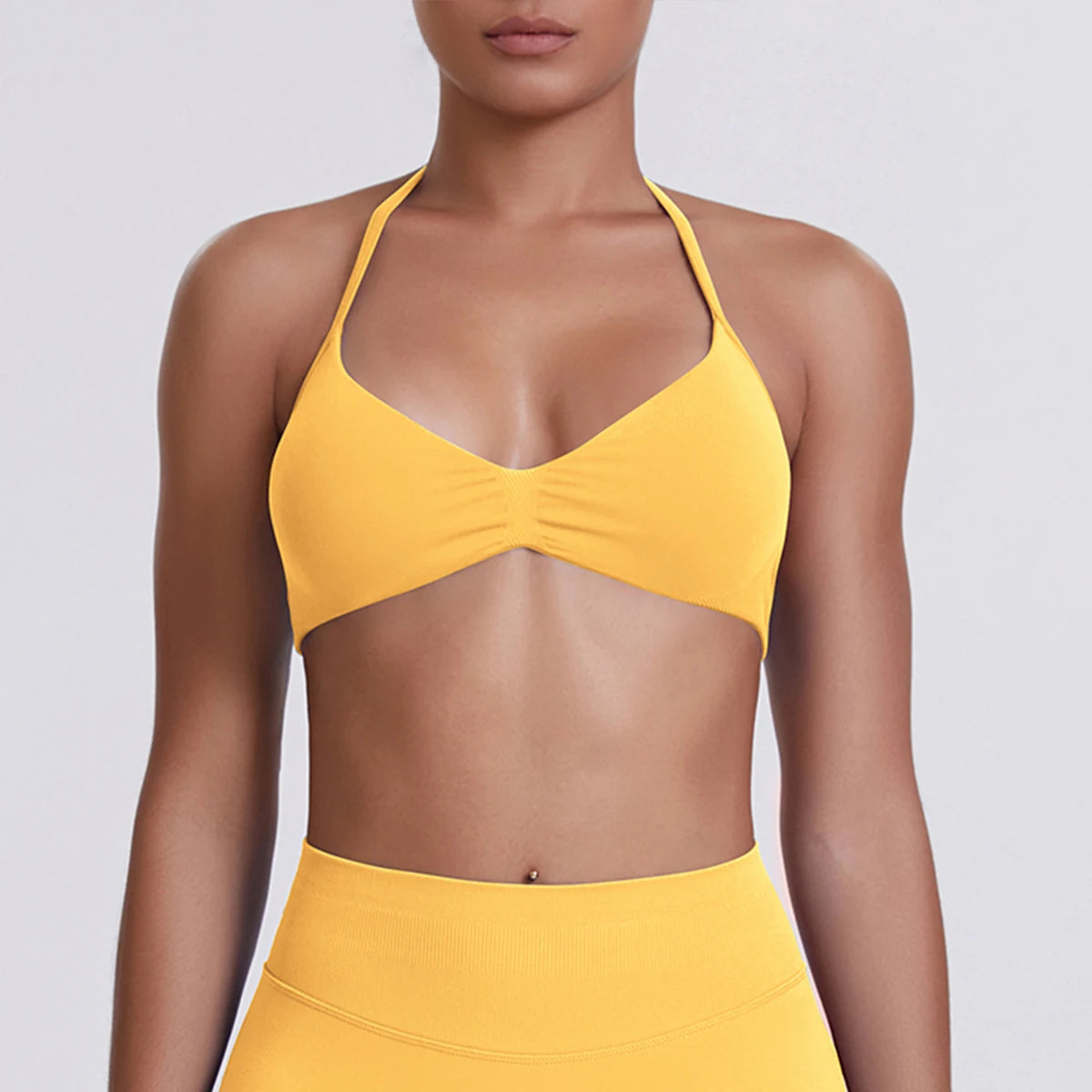 ZENVY SculptStrap™ Backless Sports Bra – Breathable Neck Strap Yoga & Workout Top