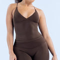 ZENVY Seamless Cross-Back Sports Tank – Padded Backless Gym & Yoga Top for Women