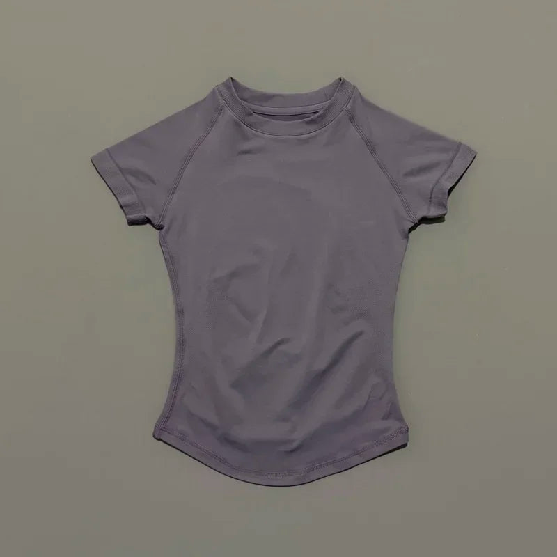 ZENVY Seamless Short Sleeve Women’s Yoga Top – Slim Fit Gym, Running & Fitness Active Tee