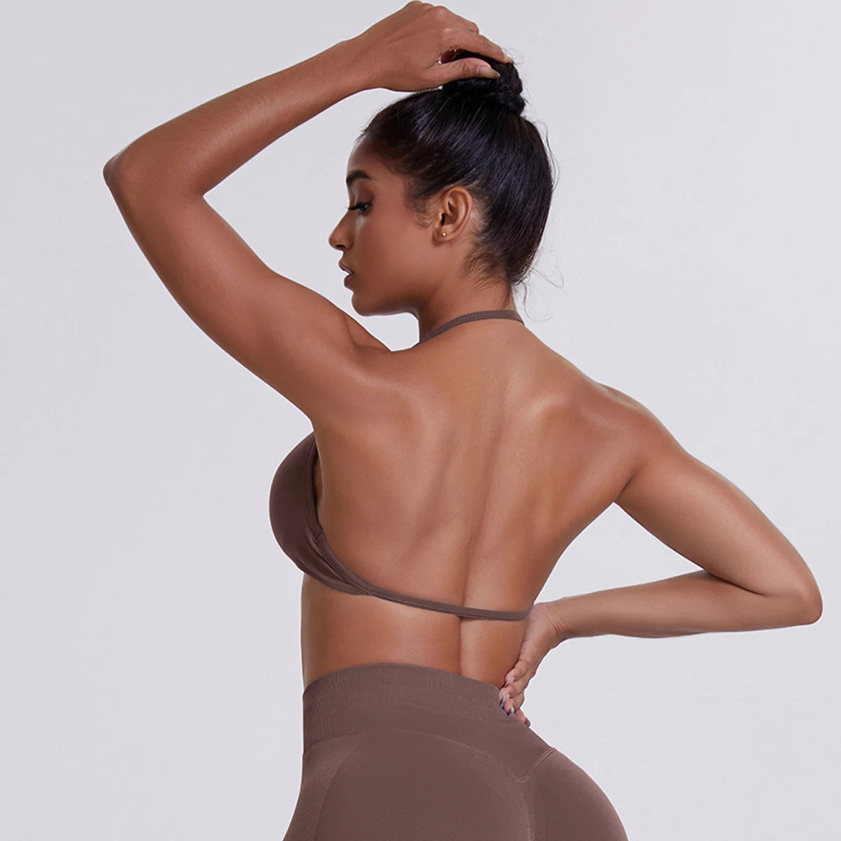 ZENVY SculptStrap™ Backless Sports Bra – Breathable Neck Strap Yoga & Workout Top