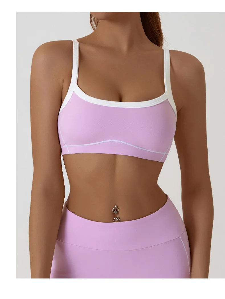 ZENVY CurveFit Contrast Sports Bra – Stylish Full Support Active Bra
