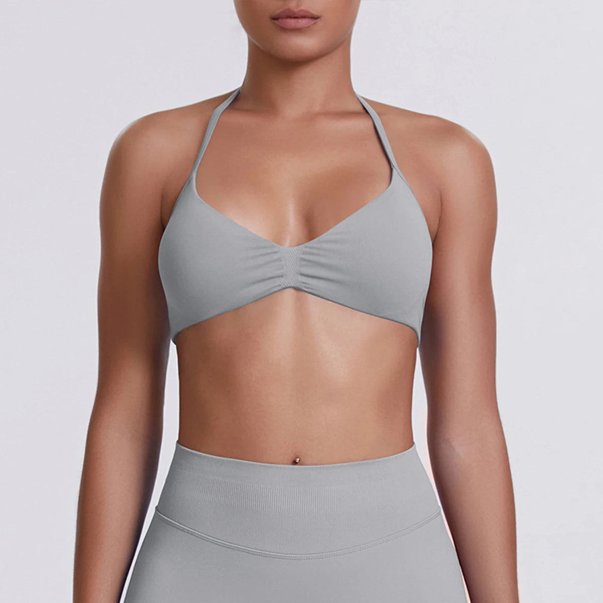 ZENVY SculptStrap™ Backless Sports Bra – Breathable Neck Strap Yoga & Workout Top