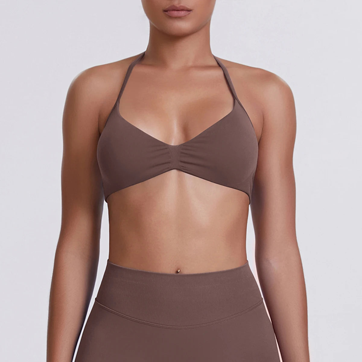 ZENVY SculptStrap™ Backless Sports Bra – Breathable Neck Strap Yoga & Workout Top