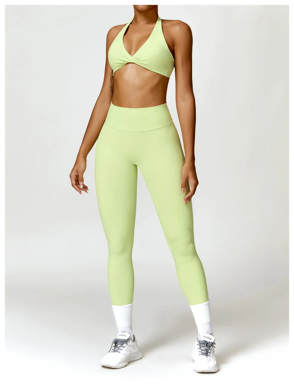 ZENVY Sculpt Halter Sports Bra – Push Up Open Back Fitness Top