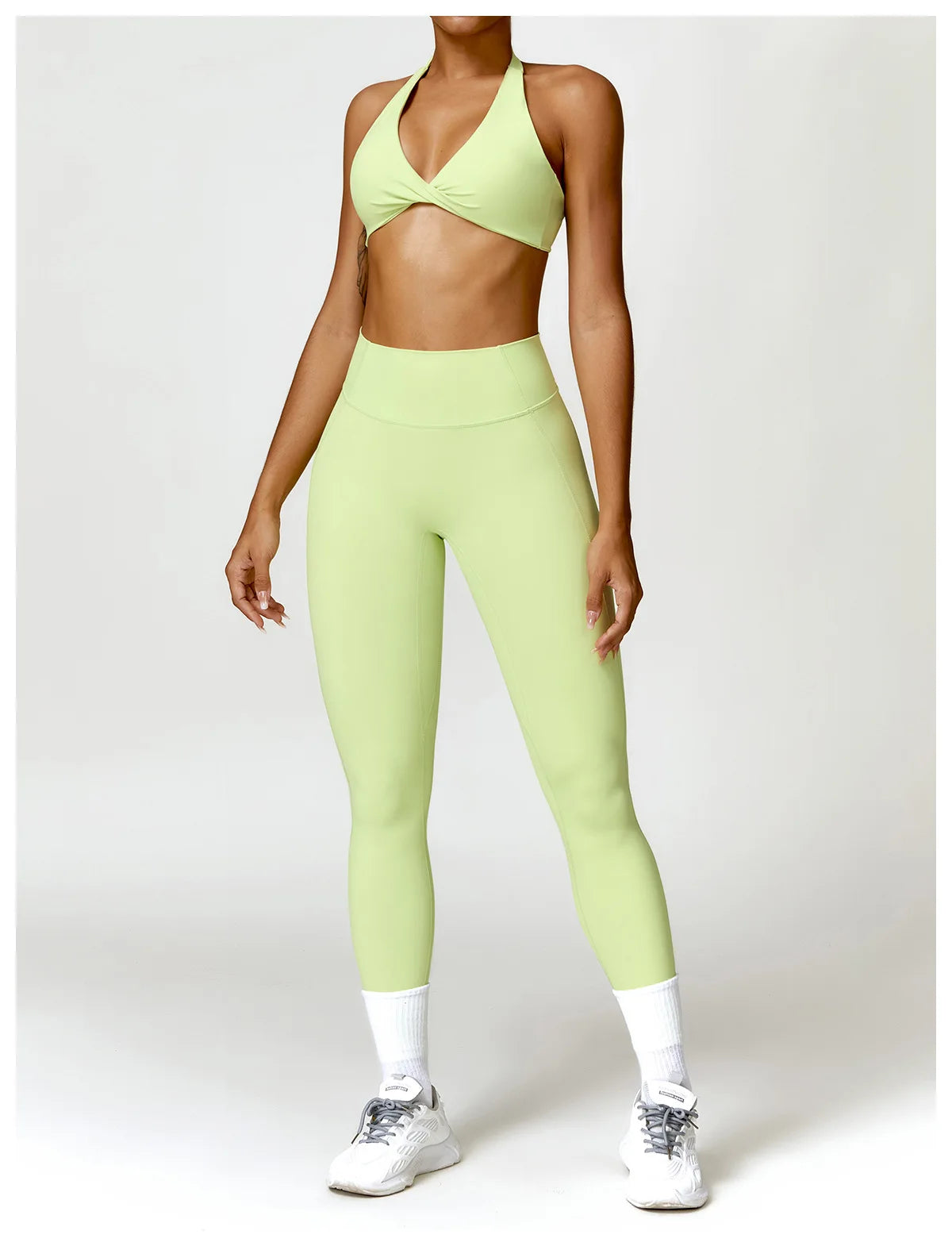 ZENVY Sculpt Halter Sports Bra – Push Up Open Back Fitness Top