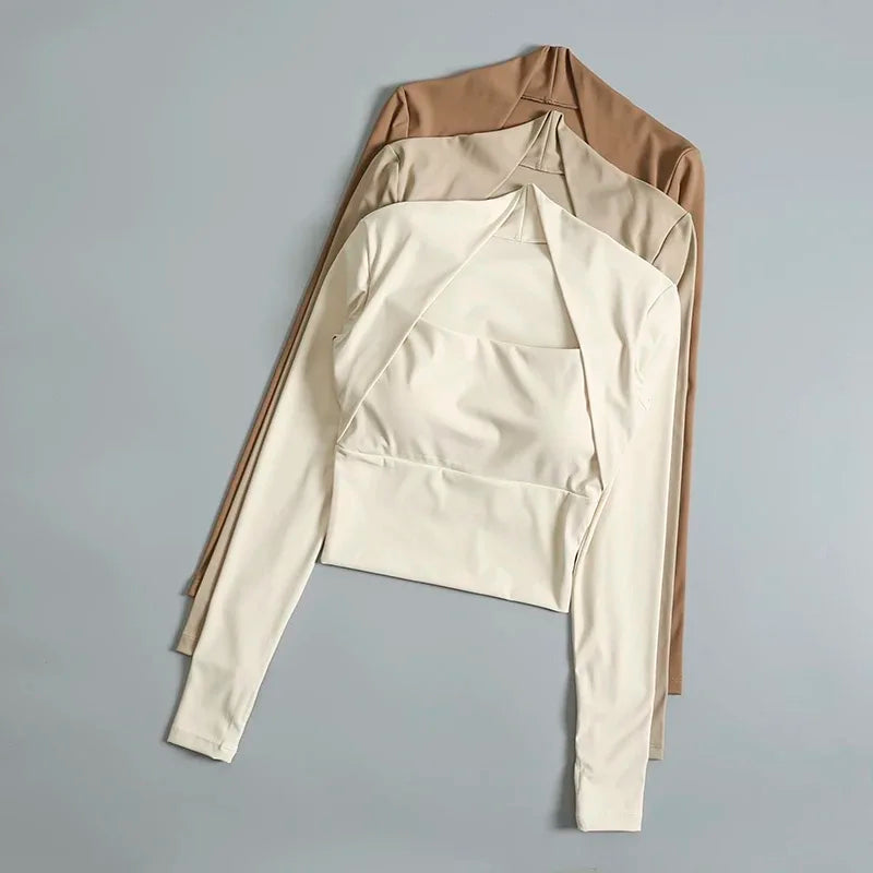 ZENVY Sculpt Long Sleeve Sports Top – Waist-Contouring Fitness & Yoga Shirt