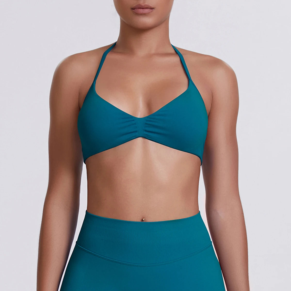 ZENVY SculptStrap™ Backless Sports Bra – Breathable Neck Strap Yoga & Workout Top