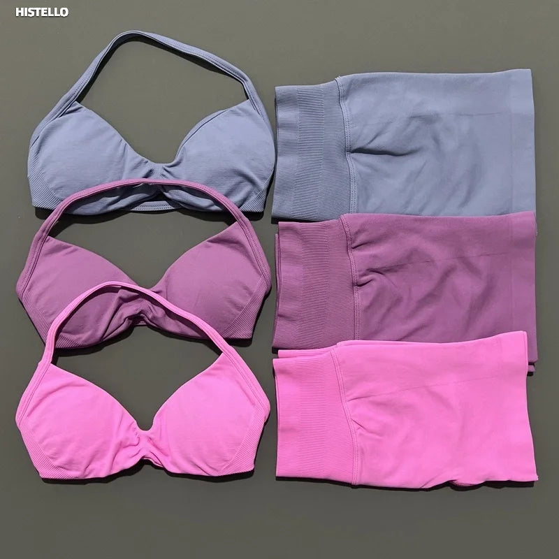 ZENVY Seamless Sculpt 2-Piece Set – Strappy Sports Bra & Scrunch Shorts Activewear