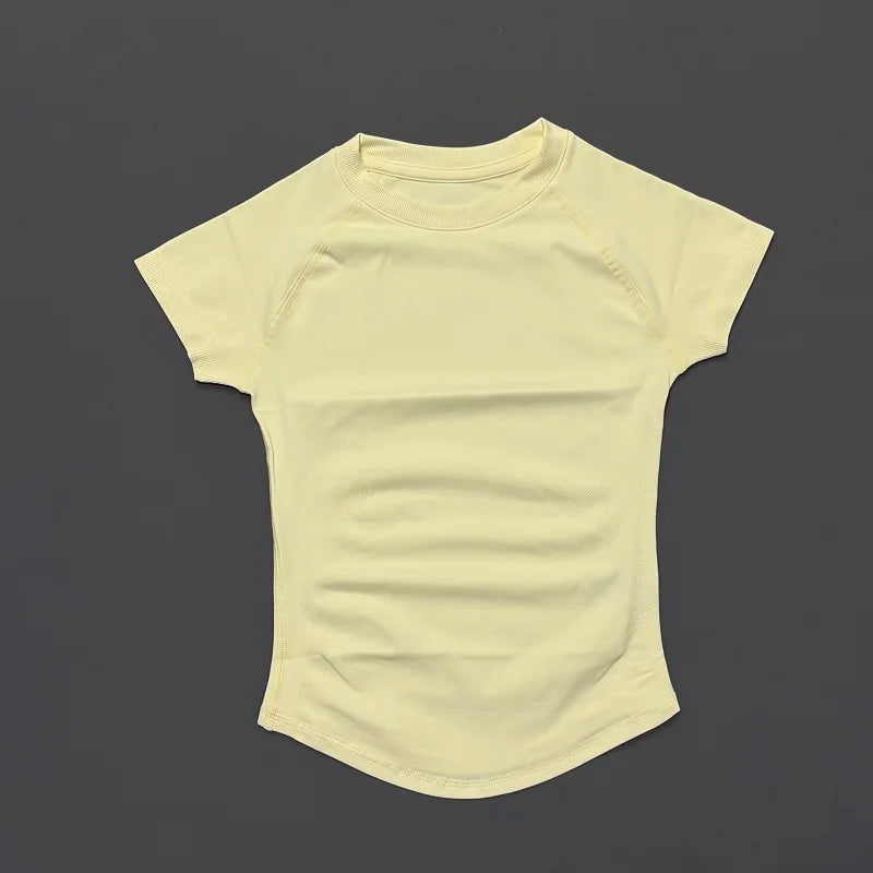 ZENVY Seamless Short Sleeve Women’s Yoga Top – Slim Fit Gym, Running & Fitness Active Tee