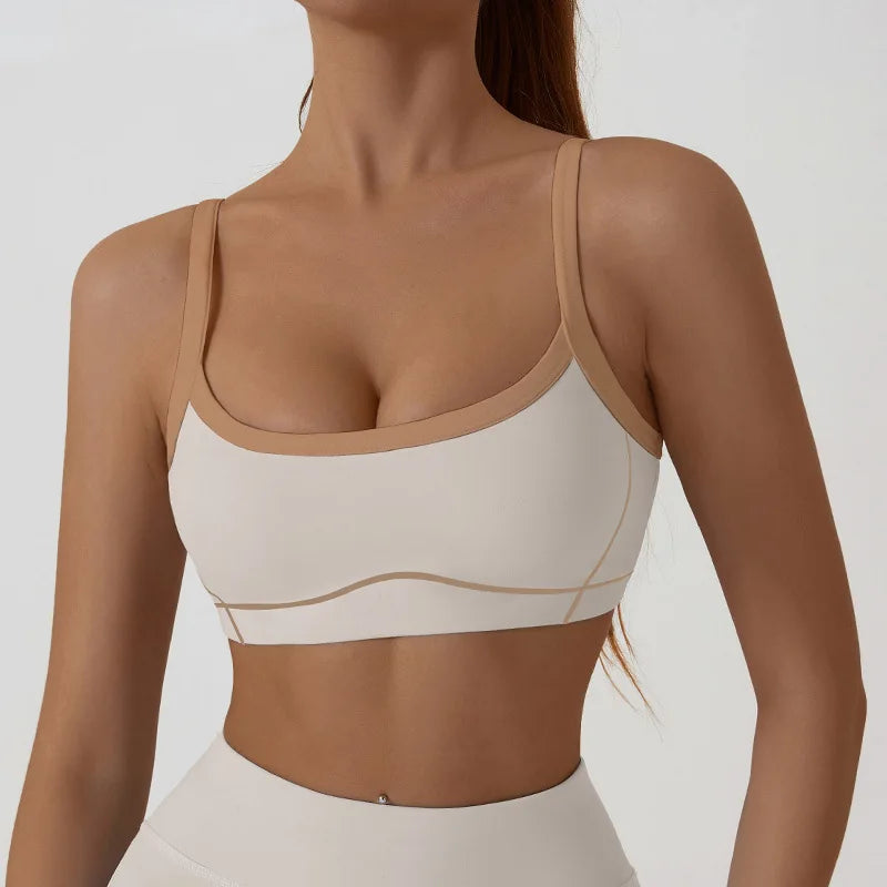ZENVY CurveFit Contrast Sports Bra – Stylish Full Support Active Bra