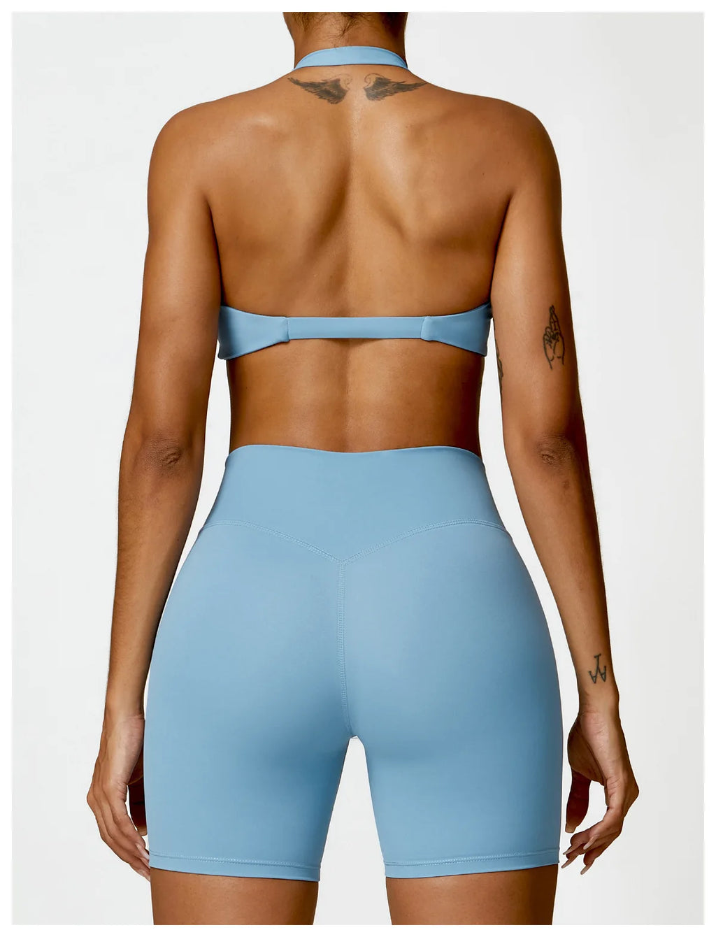 ZENVY Sculpt Halter Sports Bra – Push Up Open Back Fitness Top