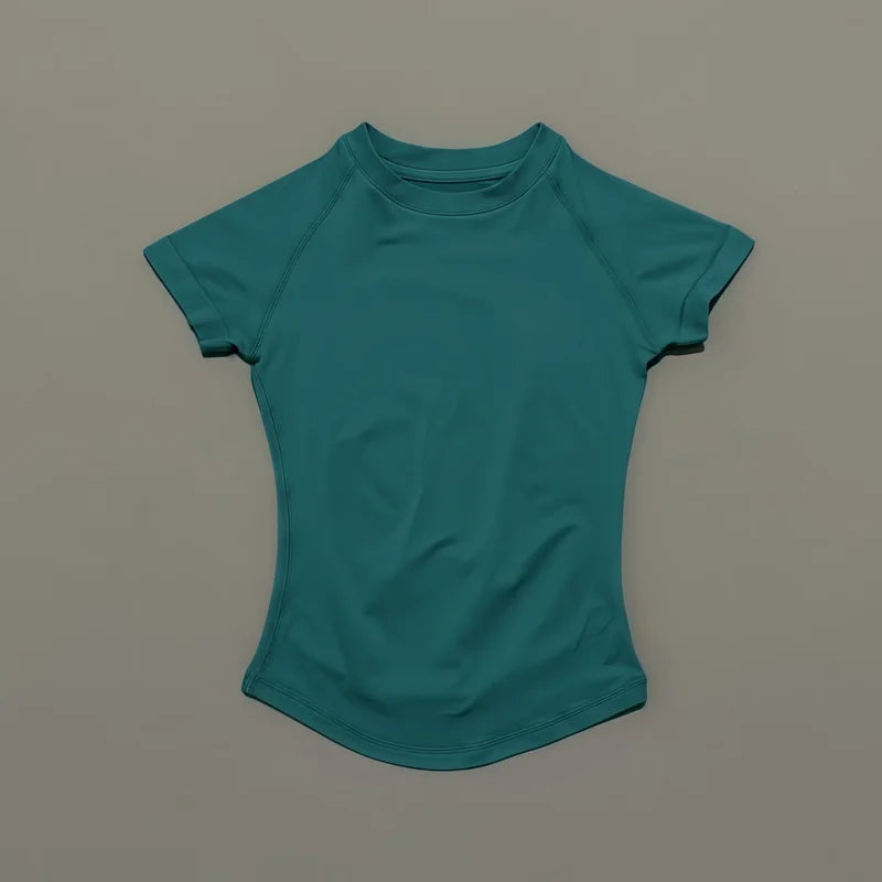 ZENVY Seamless Short Sleeve Women’s Yoga Top – Slim Fit Gym, Running & Fitness Active Tee