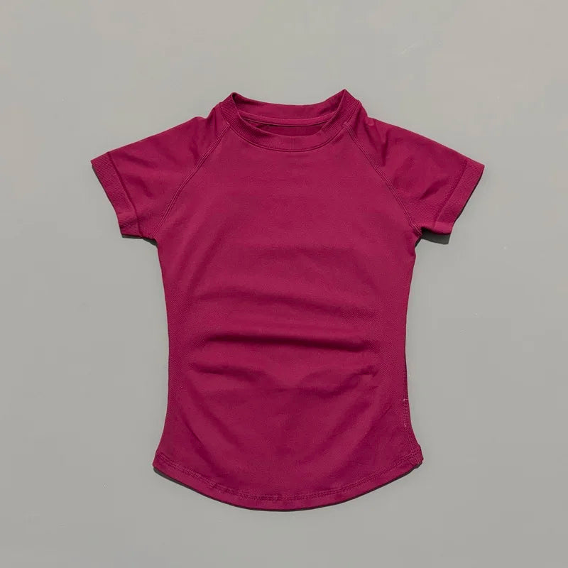 ZENVY Seamless Short Sleeve Women’s Yoga Top – Slim Fit Gym, Running & Fitness Active Tee